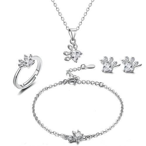 New Cat Bear Dog Paw Ring for Women Jewelry Sets - FASHIONKULTUR