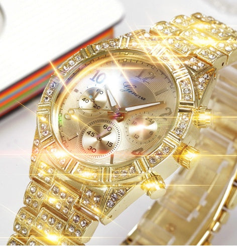 Women Crystal Quartz Analog Wrist Watch Fashion Stainless Steel Geneva Luxury Reloj Hombre Montre Femme Sport Watches - FASHIONKULTUR