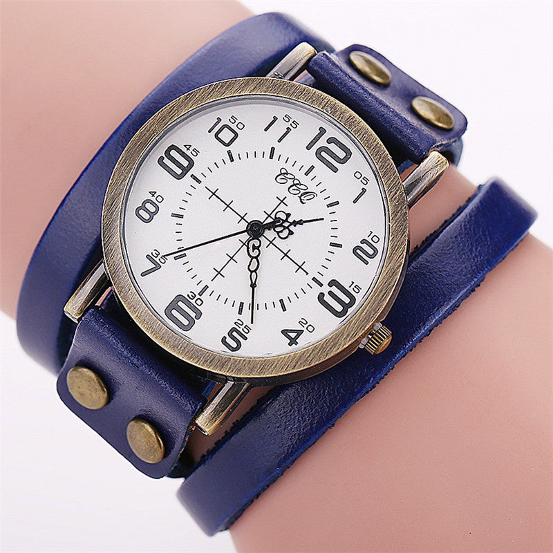 CCQ Vintage Leather Bracelet Watch Antique Women Wrist Watch Casual Ladies Quartz Watch Relogio Feminino 1347 - FASHIONKULTUR