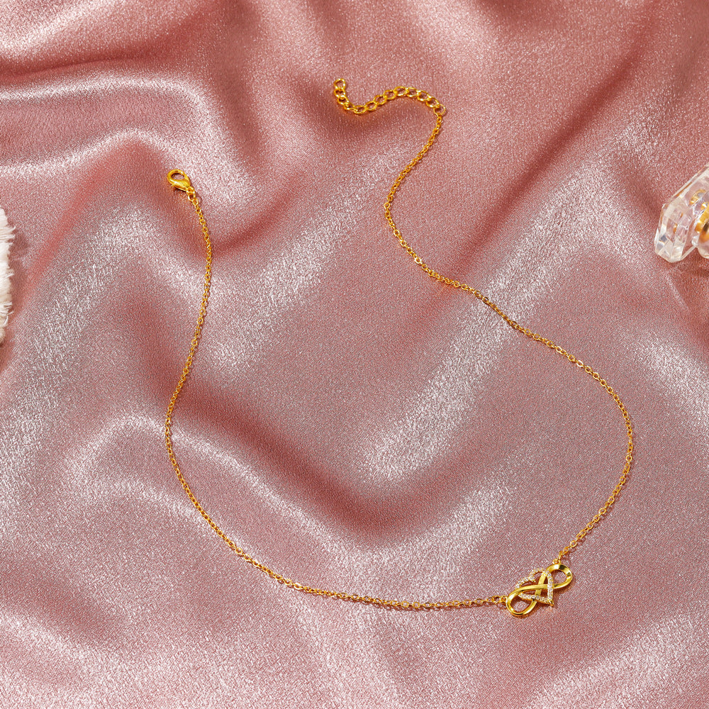 Knotted Love Necklace Cold Wind Simple 8 Heart Shaped - FASHIONKULTUR
