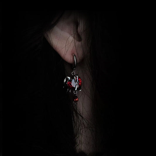 Love Asymmetric Zircon Earrings Small 925 Silver Needle - FASHIONKULTUR