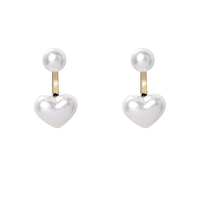 Simple Temperament Love Pearl Stud Earrings - FASHIONKULTUR
