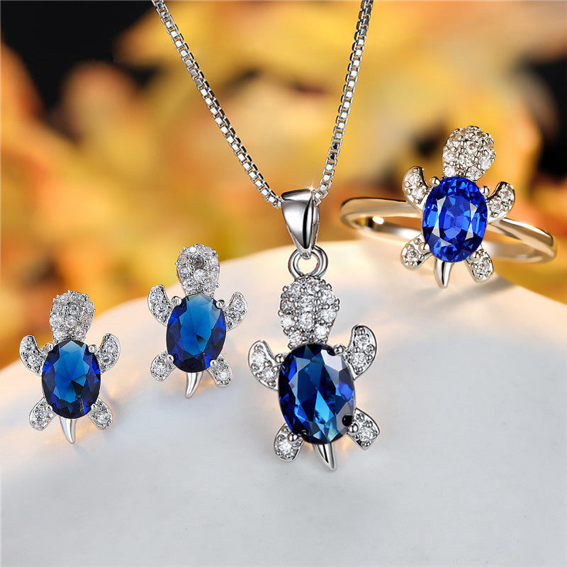 Fashion Oval Zircon Pendant Turtle Shape Necklaces With Rainbow Stone Multicolor Animal Necklace Jewelry For Woman And Children - FASHIONKULTUR
