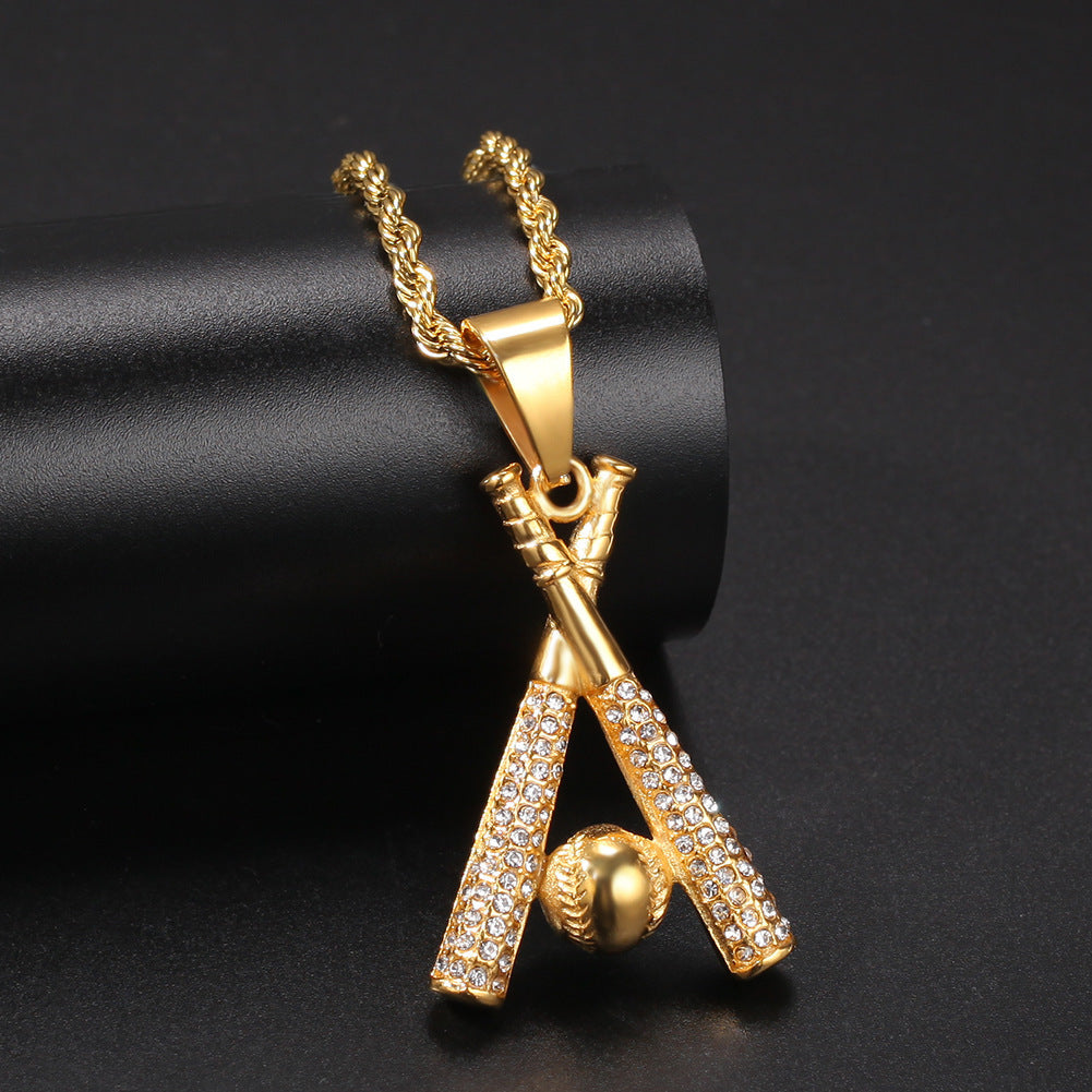 Baseball Bat Pendant Necklace - FASHIONKULTUR