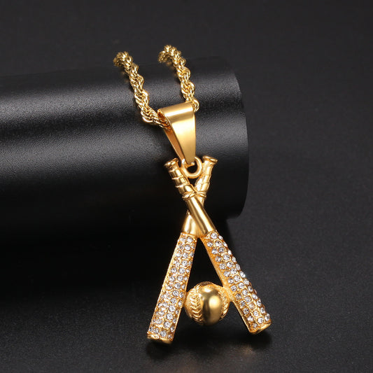 Baseball Bat Pendant Necklace - FASHIONKULTUR