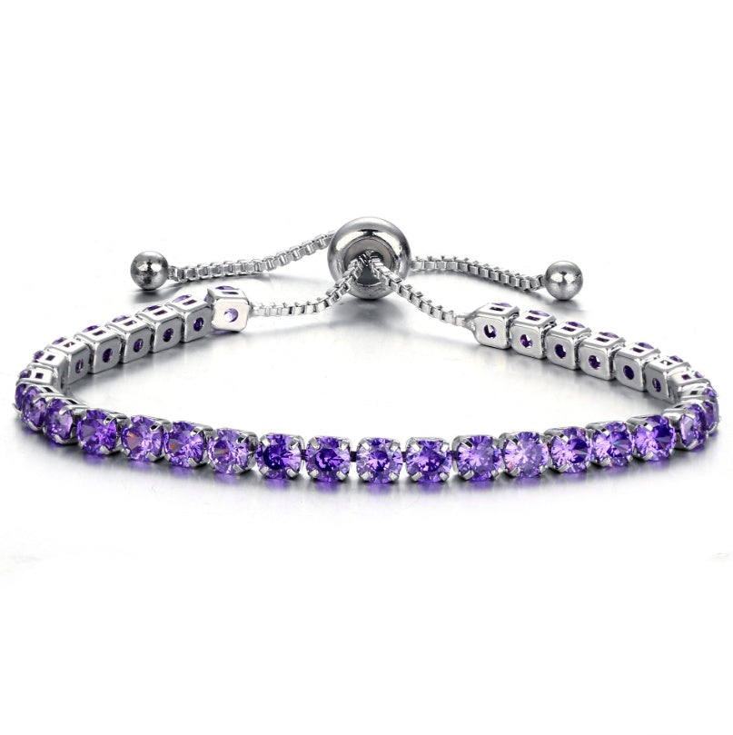 European and American cross-border exclusive jewelry inlaid crystal push-pull bracelet ladies gold full diamond single-row jewelry wholesale - FASHIONKULTUR