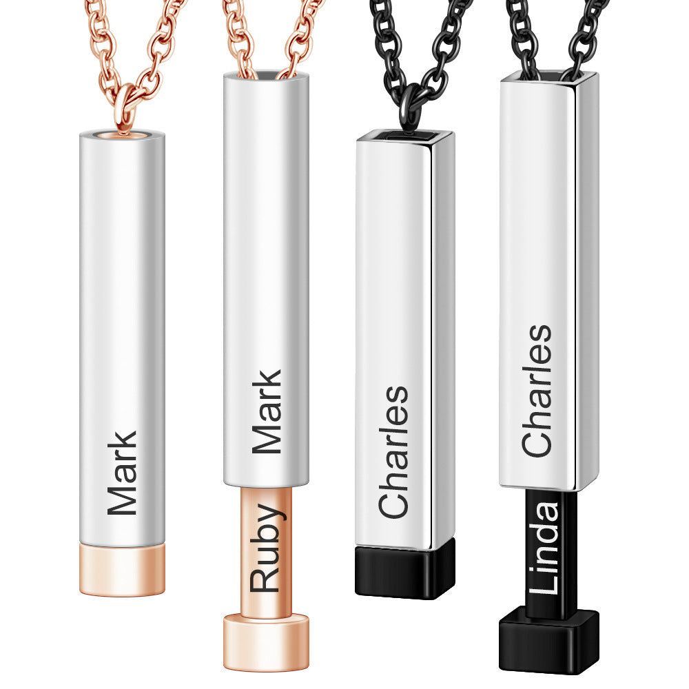 Customize Lovers Name Stainless Steel Necklace Remember Your Most Meaningful Phrase Word - FASHIONKULTUR