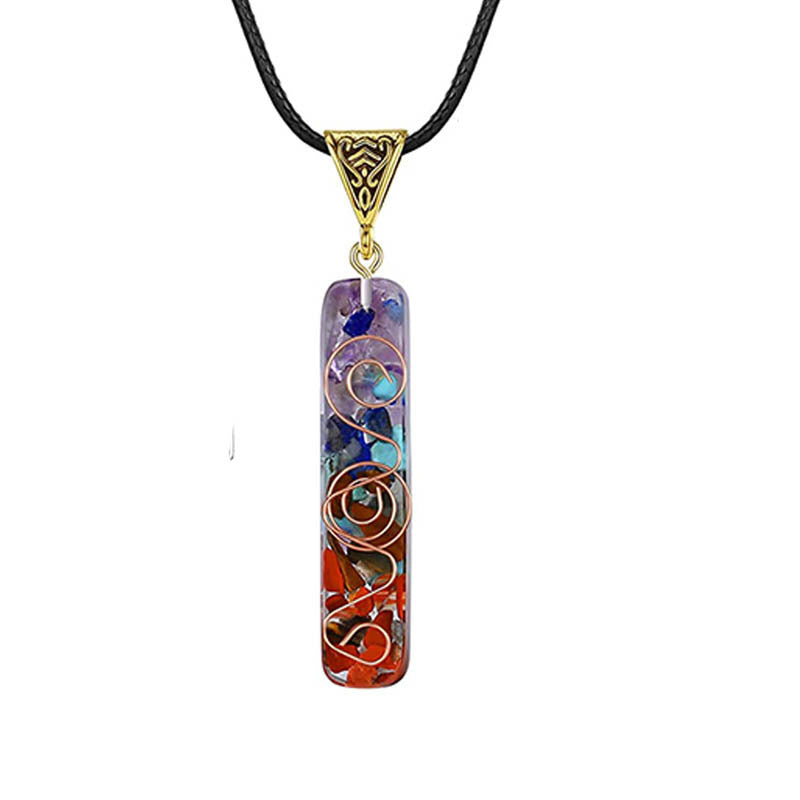 Natural Stone Amethyst Necklace Hexagon Prism Bullet Pendant Moonstone Wire Winding Pendant - FASHIONKULTUR