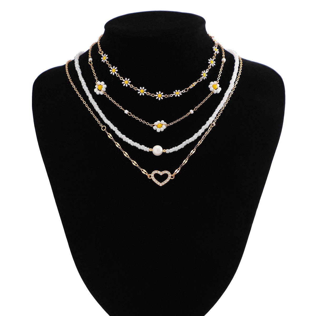 Women's Pearl Little Daisy Suit Necklace - FASHIONKULTUR