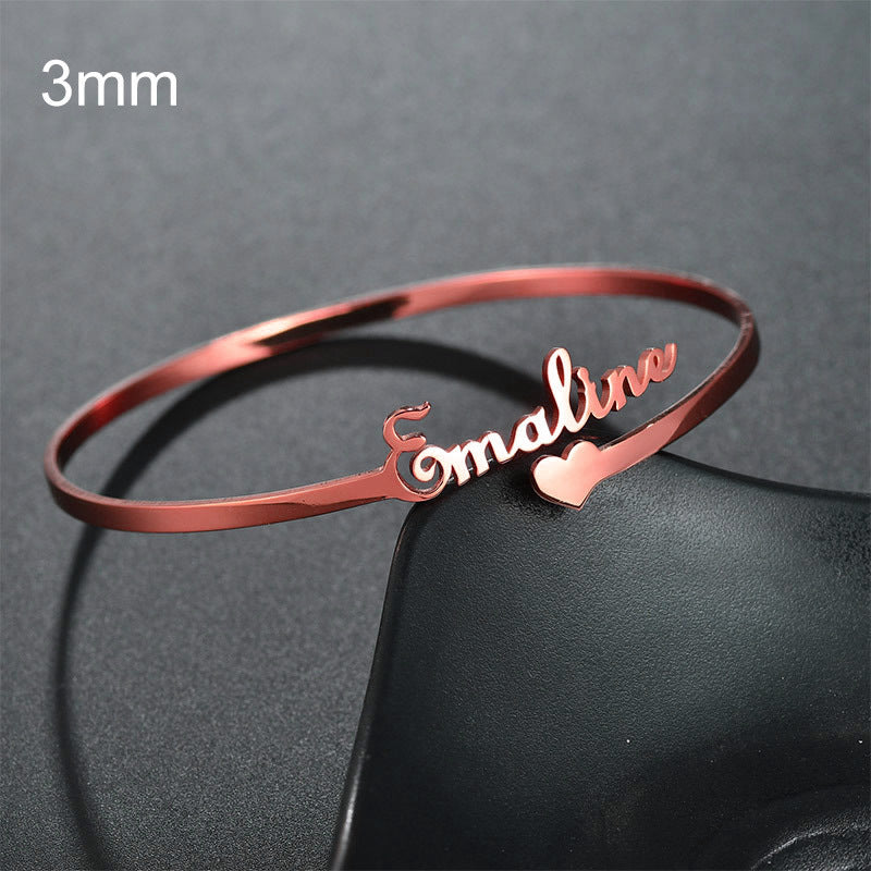 Customized Name Bracelet Personalized Custom Bangles Stainless Steel Jewelry - FASHIONKULTUR