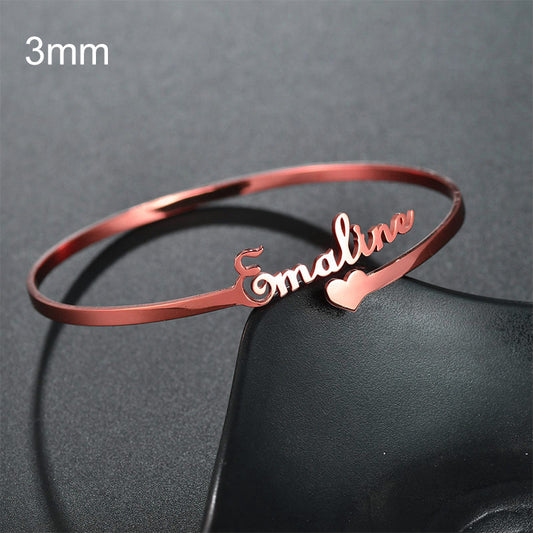 Customized Name Bracelet Personalized Custom Bangles Stainless Steel Jewelry - FASHIONKULTUR