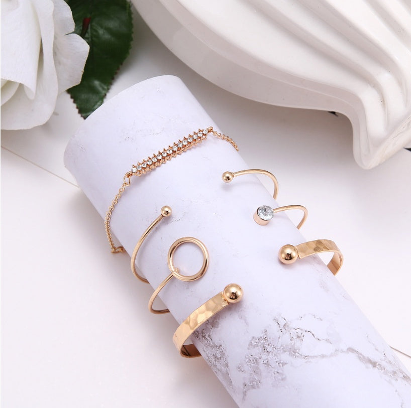 Wind New ol Round Irregular Bracelet Bracelet Alloy Combination - FASHIONKULTUR