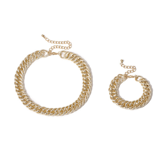 Personalized Simple Trend Necklace Bracelet Set - FASHIONKULTUR