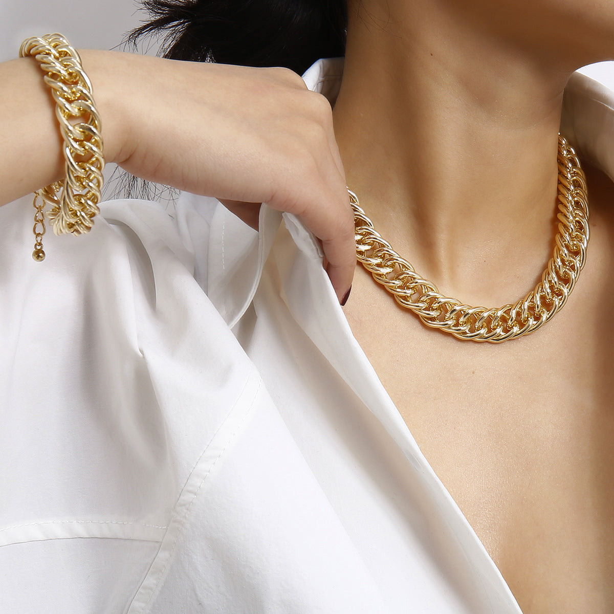 Personalized Simple Trend Necklace Bracelet Set - FASHIONKULTUR