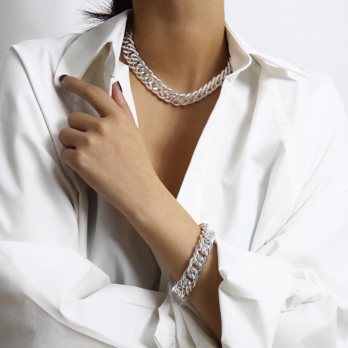 Personalized Simple Trend Necklace Bracelet Set - FASHIONKULTUR