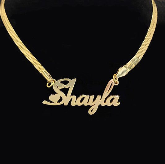 Wind Blade Necklace Custom Name Stainless Steel Name Snake Chain Necklace For Women Jewelry Gift - FASHIONKULTUR