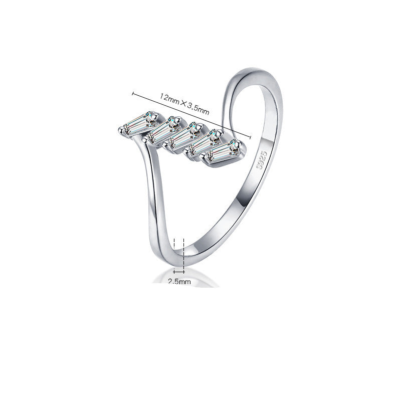 S925 Sterling Silver Ring Female Personality Temperament Geometric Index Finger Ring Fine Ring Original Design Hot Jewelry - FASHIONKULTUR