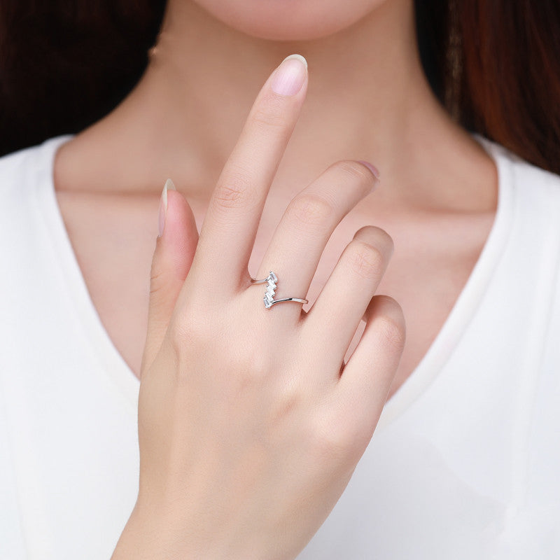 S925 Sterling Silver Ring Female Personality Temperament Geometric Index Finger Ring Fine Ring Original Design Hot Jewelry - FASHIONKULTUR