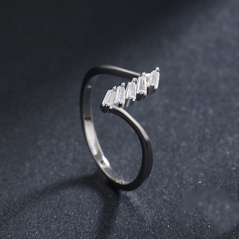 S925 Sterling Silver Ring Female Personality Temperament Geometric Index Finger Ring Fine Ring Original Design Hot Jewelry - FASHIONKULTUR