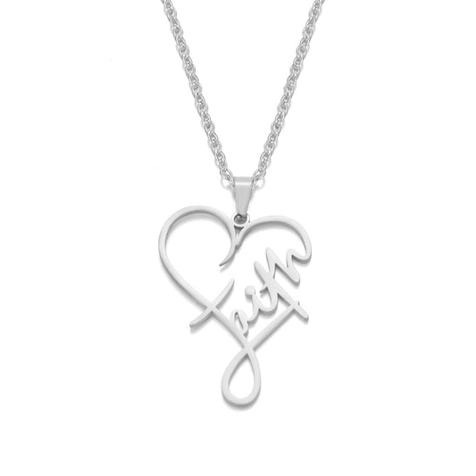 European And American Necklace Heart Of Faith Pendant - FASHIONKULTUR