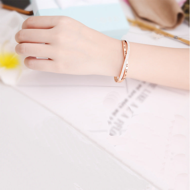 Women's Hot Style Roman Word Diamond Bracelet - FASHIONKULTUR