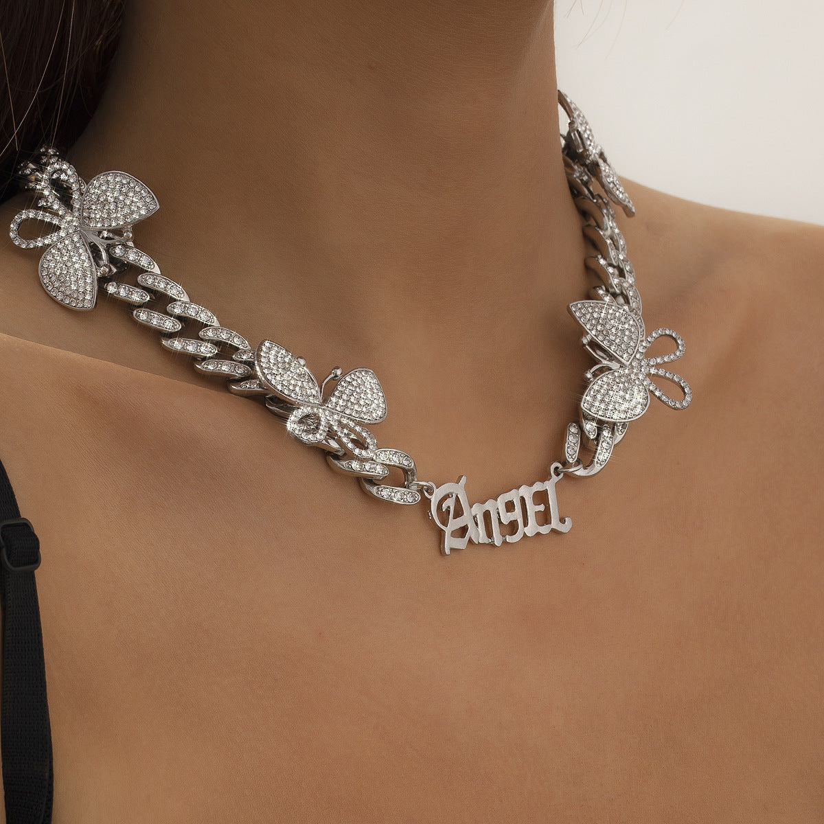 Full Diamond Jewelry Three-dimensional Butterfly Cuban Chain - FASHIONKULTUR