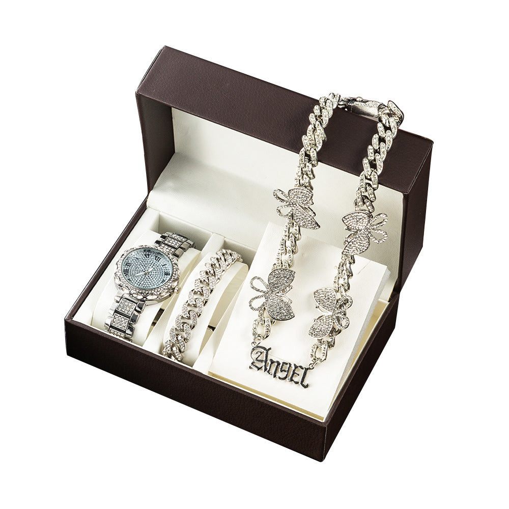 Full Diamond Jewelry Three-dimensional Butterfly Cuban Chain - FASHIONKULTUR