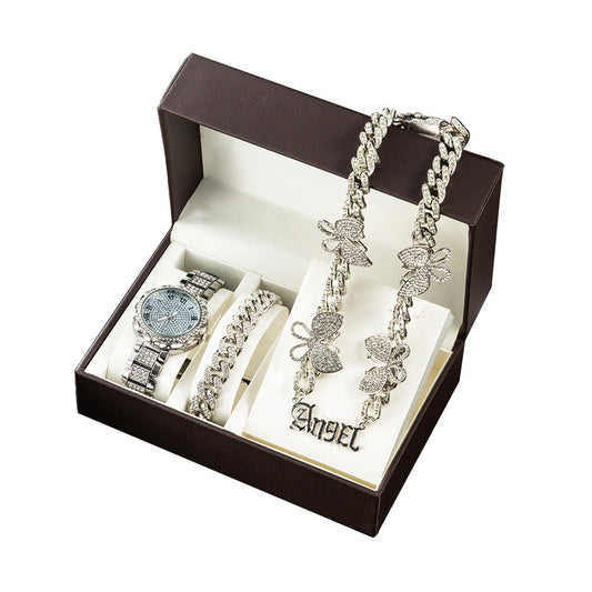 Full Diamond Jewelry Three-dimensional Butterfly Cuban Chain - FASHIONKULTUR