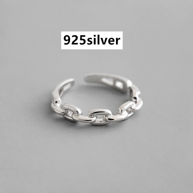 Chain cutout fine chain opening female ring - FASHIONKULTUR