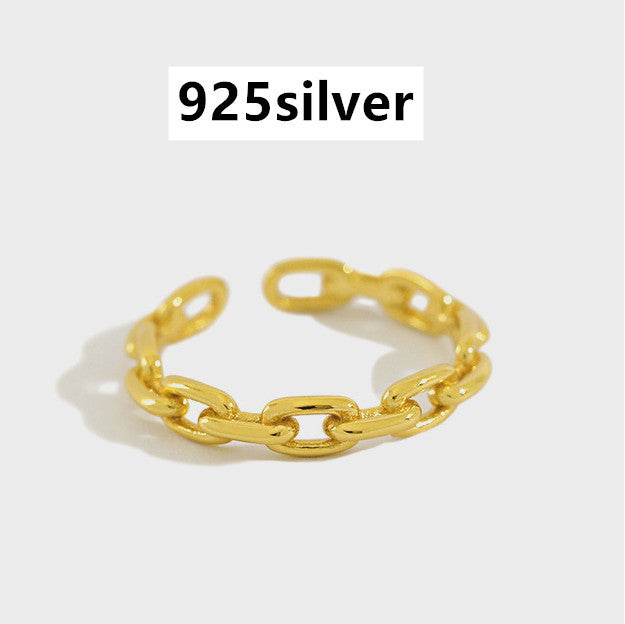 Chain cutout fine chain opening female ring - FASHIONKULTUR