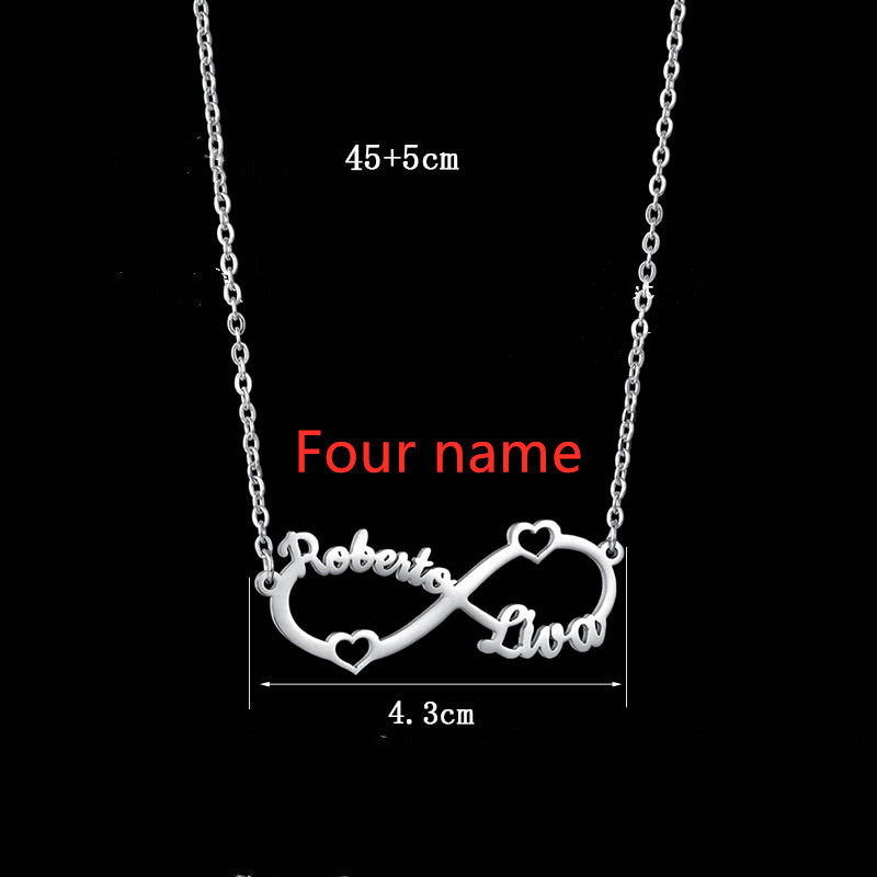 Personalized Stainless Steel Custom Name Necklace Rose Pendant - FASHIONKULTUR