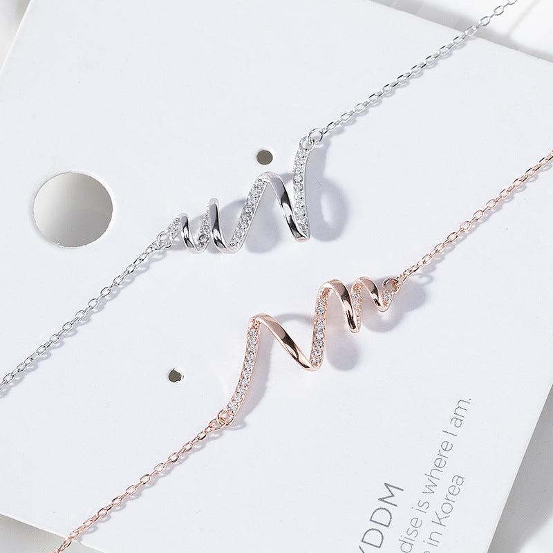 Heartbeat Necklace S925 Sterling Silver - FASHIONKULTUR