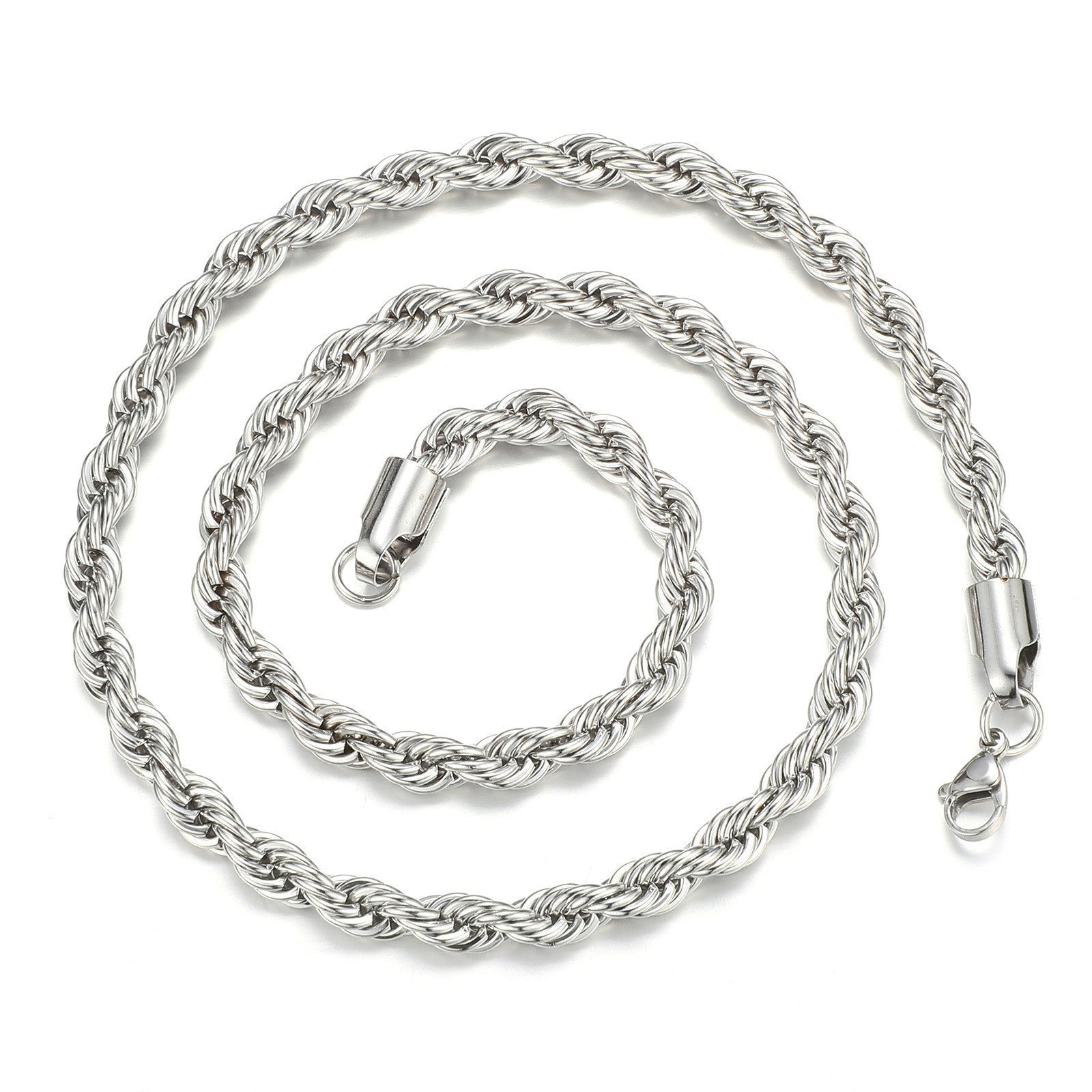 Stainless Steel Hemp Flowers Chain Vacuum Plating Gold Hip-hop Ornament Necklace - FASHIONKULTUR
