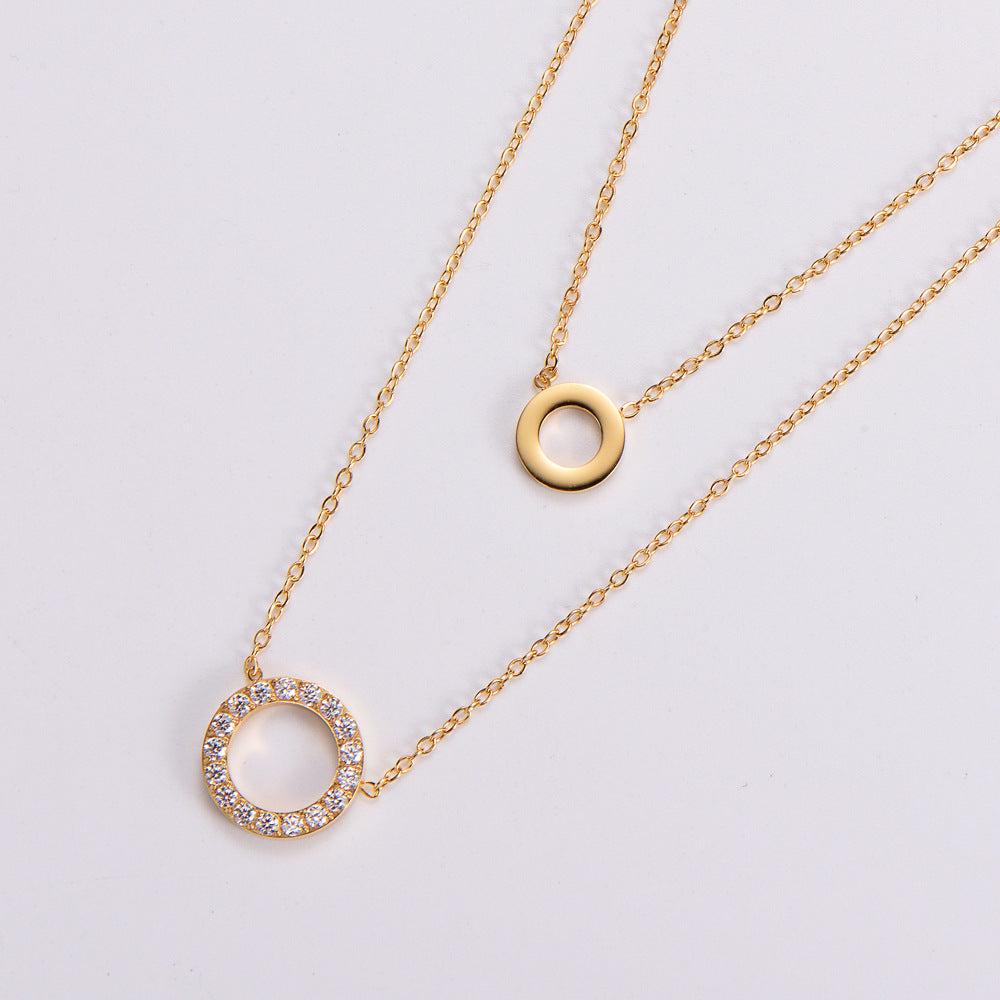 18K Electroplated Micro Inlaid Zircon Jewelry Ring Necklace For Women - FASHIONKULTUR