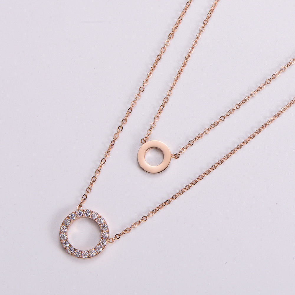 18K Electroplated Micro Inlaid Zircon Jewelry Ring Necklace For Women - FASHIONKULTUR