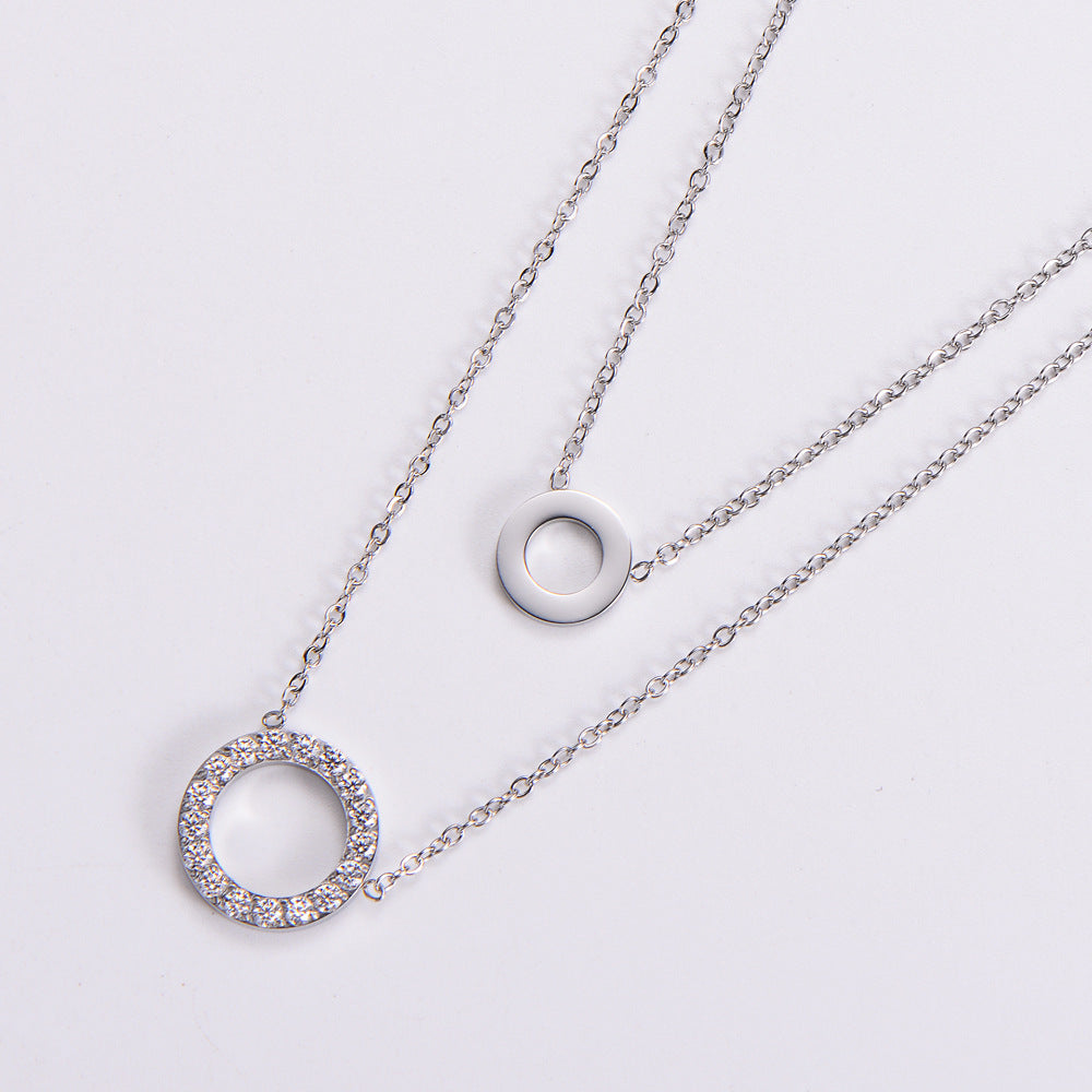 18K Electroplated Micro Inlaid Zircon Jewelry Ring Necklace For Women - FASHIONKULTUR