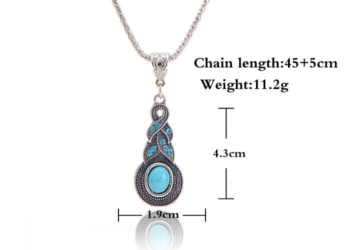 Turquoise necklace earrings - FASHIONKULTUR