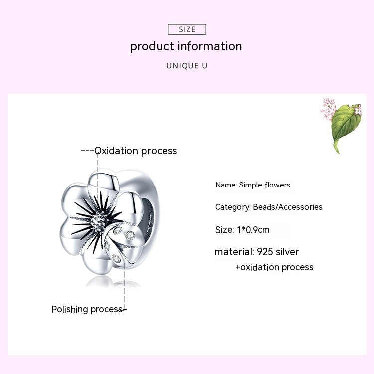 S925 Silver Flower Silicone Positioning Spacer Beads Temperament Girl Diy All-match Jewelry Accessories - FASHIONKULTUR