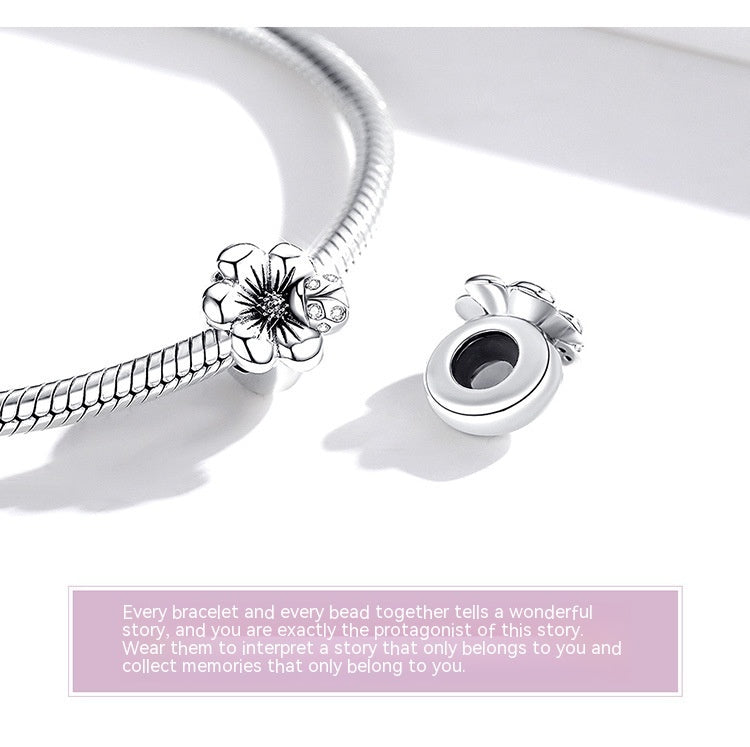 S925 Silver Flower Silicone Positioning Spacer Beads Temperament Girl Diy All-match Jewelry Accessories - FASHIONKULTUR