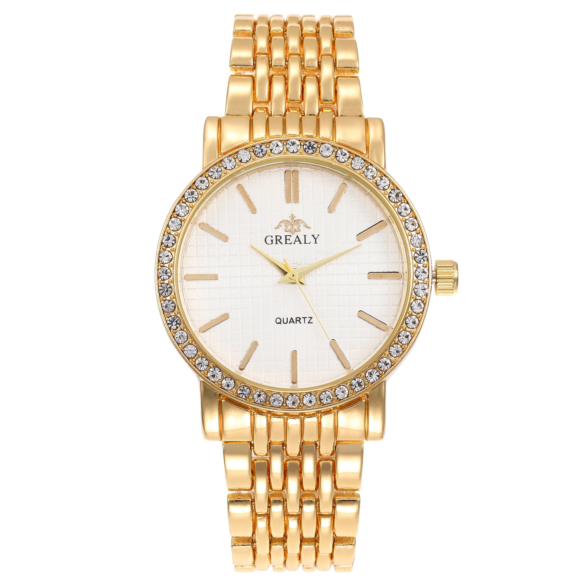 Men's And Women's Simple Casual Quartz Watch With Steel Strap And Diamond - FASHIONKULTUR