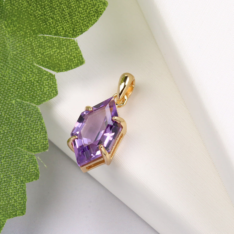Simple Amethyst S925 Sterling Silver Pendant - FASHIONKULTUR