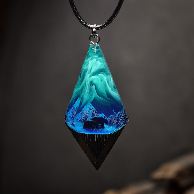 Aurora Resin Luminous Pendant Necklace - FASHIONKULTUR