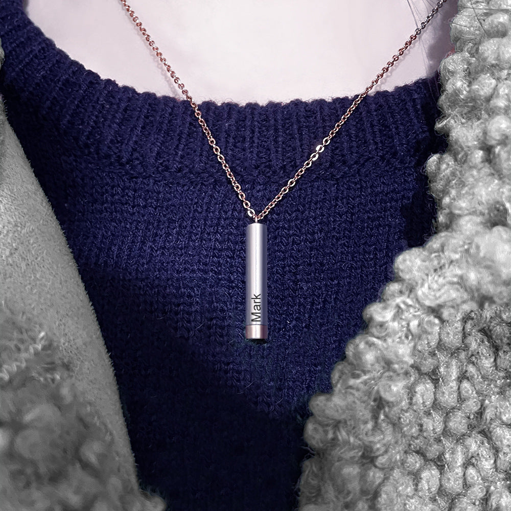 Customize Lovers Name Stainless Steel Necklace Remember Your Most Meaningful Phrase Word - FASHIONKULTUR