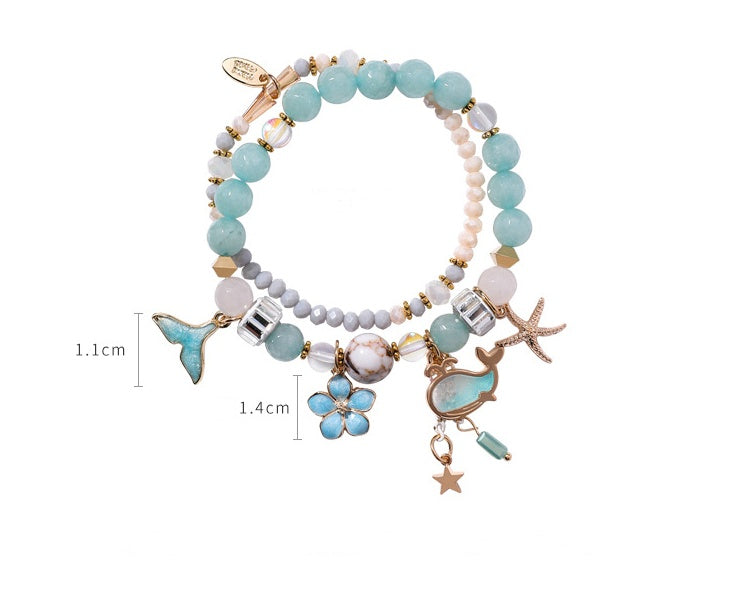 Whale tail bracelet double elastic personality retro flower starfish national wind jewelry - FASHIONKULTUR
