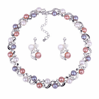 Necklace and Earrings Set Lady Temperament All-match Jewelry Set - FASHIONKULTUR