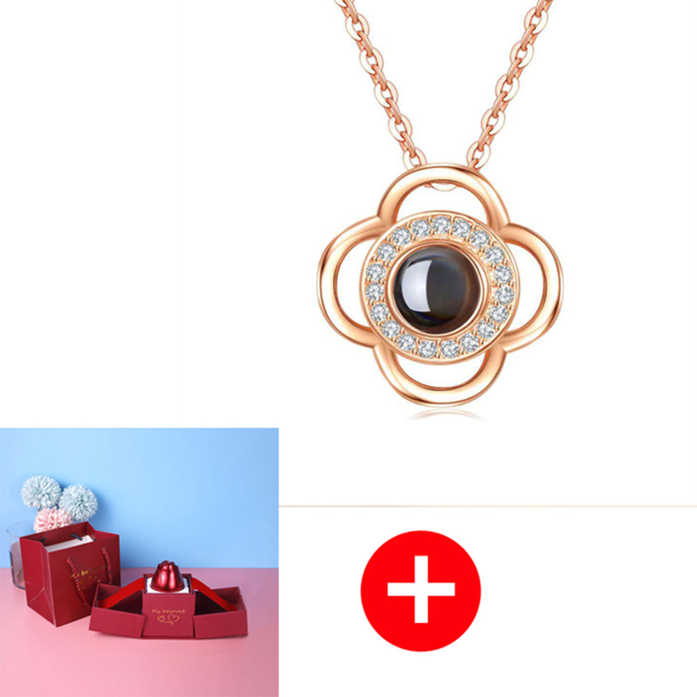 Hot Valentine's Day Gifts Metal Rose Jewelry Gift Box Necklace For Wedding Girlfriend Necklace Gifts - FASHIONKULTUR