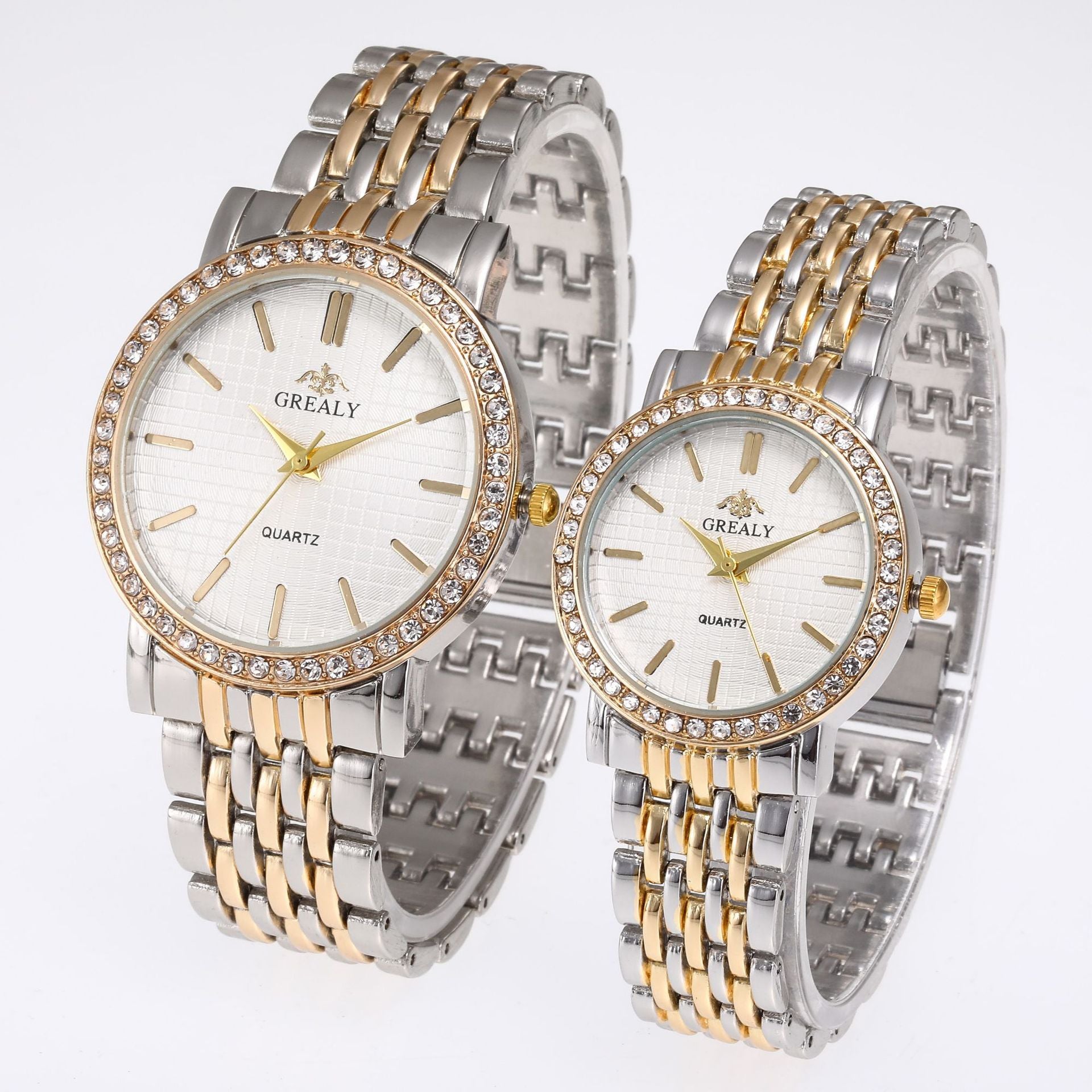 Men's And Women's Simple Casual Quartz Watch With Steel Strap And Diamond - FASHIONKULTUR