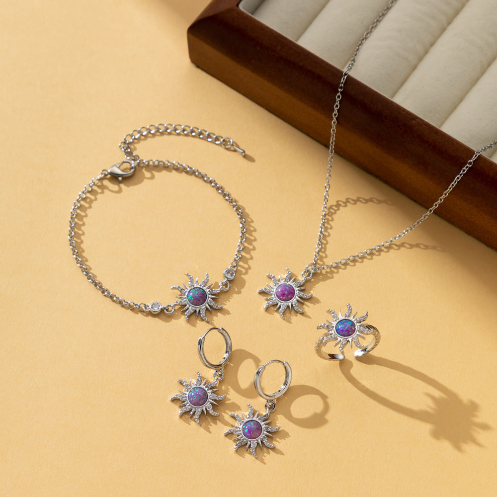 Zircon Necklace Vintage Ring Copper Inlaid - FASHIONKULTUR