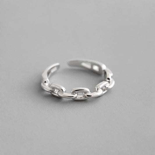 Chain cutout fine chain opening female ring - FASHIONKULTUR