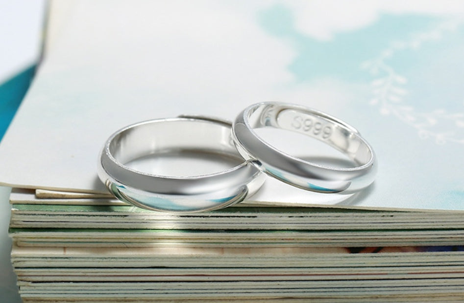 Glossy Ring Simple Men's Silver Ring - FASHIONKULTUR